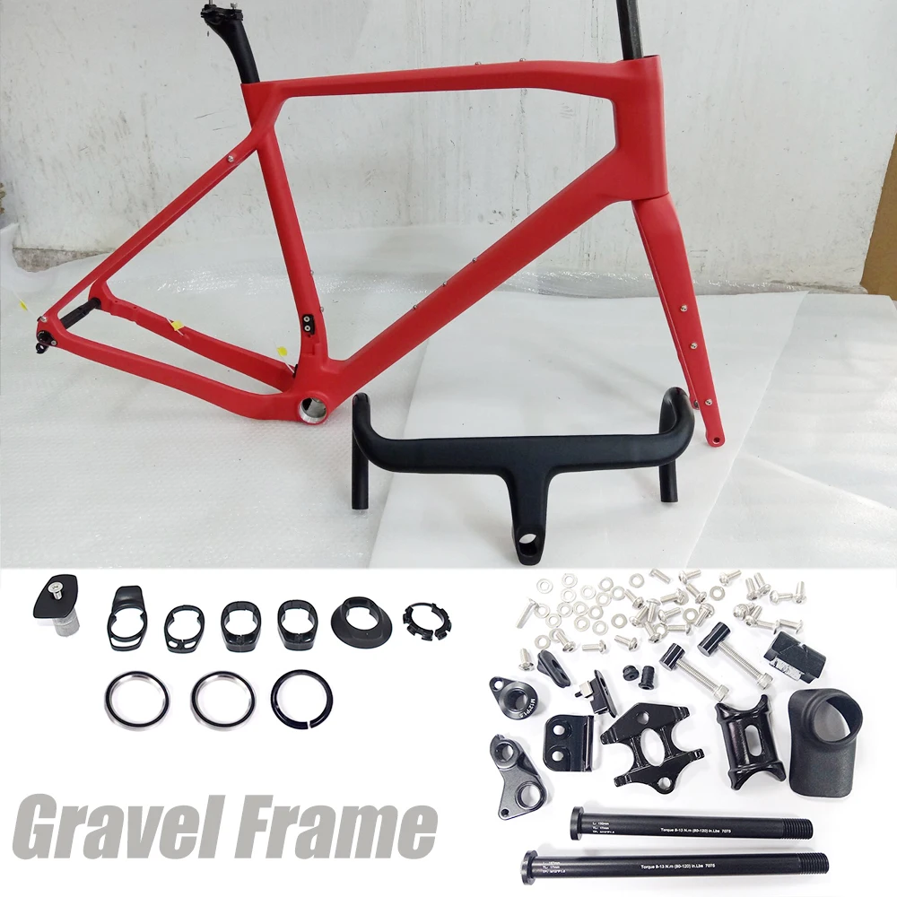 Carbon Gravel Bicycle Frame, Road Bike Frame, Flat Mount, Disc Brake, DIY Color, 700C * 47C, BB386 Carbon Frame