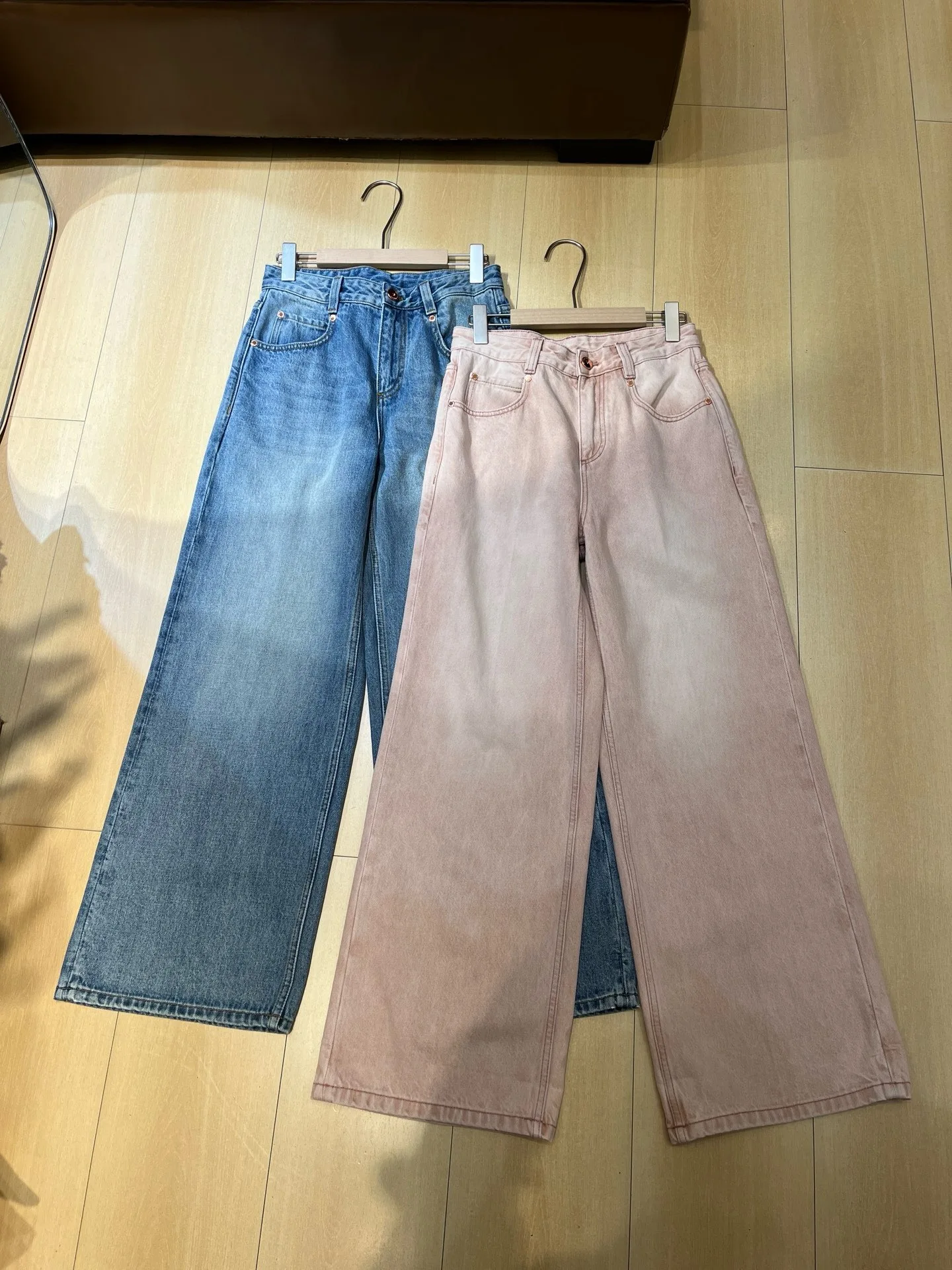 Vintage Washed Denim Wide Leg Pants Women High Rise Relaxed Fit Casual Jeans