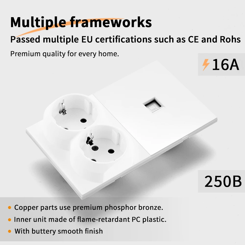 Skin Sensation 1 Socket Computer Skin Feel Paint Embedded Integrated Panel Power Sockets DIY Combination Embedded Paint Sockets