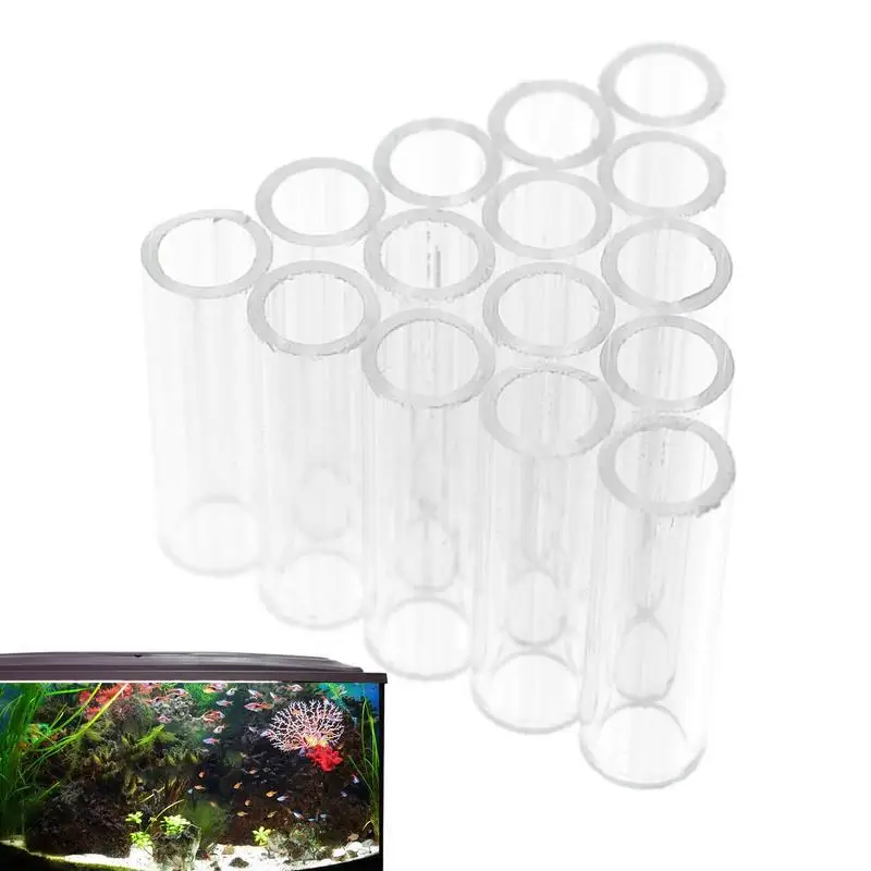 Shrimp Breeding Tube Aquarium Acrylic Shelter For Small Shrimp Transparent Tube Fish-Shrimp Habitat Hiding Cave Hideaway Pipe