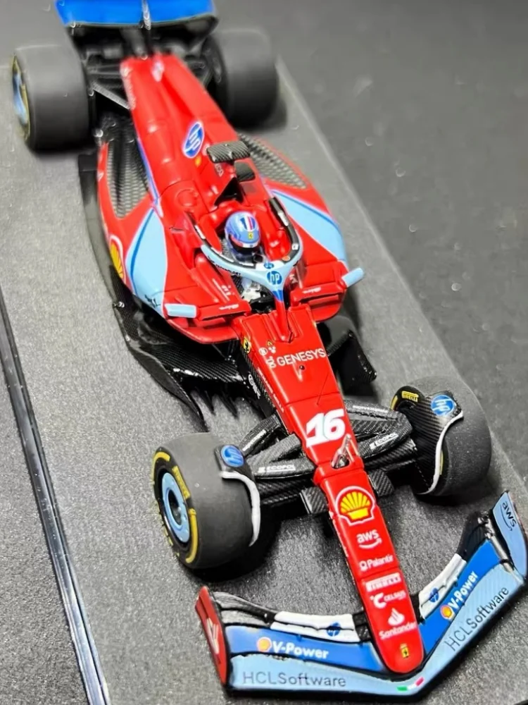 Bburago 1:43 Ferrari SF24 Miami F1 Grand Prix 16 # Leclerc 55 # Sainz – véhicule de luxe en alliage moulé sous pression, jouet de course de formule 1, cadeaux