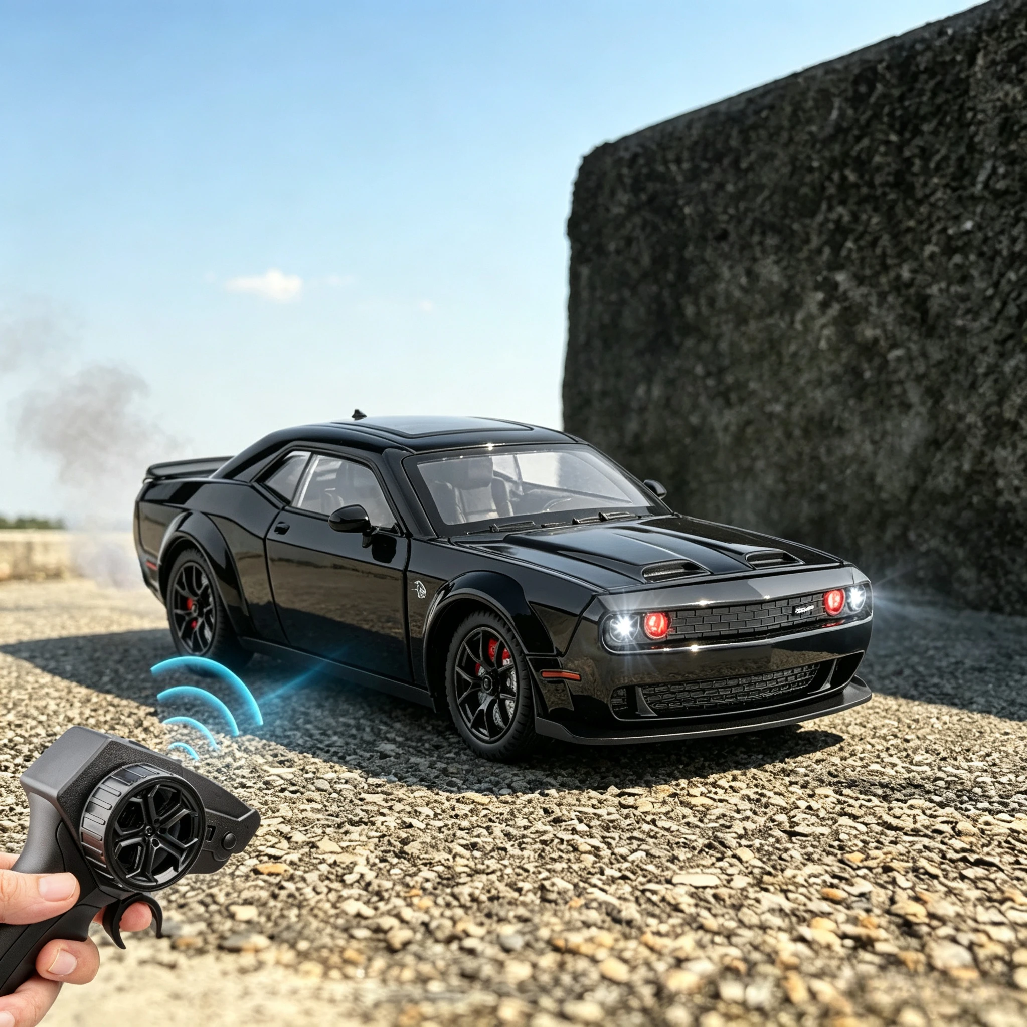 Rc Hobby Light - 1:24 Challenger Hellcat Diecast RC Muscle