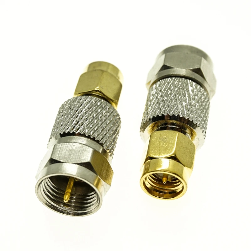 2Pcs/Kit SMA To F Type TV Male Female Connector RPSMA To F Plug Jack Adapter kit RF Coaxial Coax wire Connector Copper