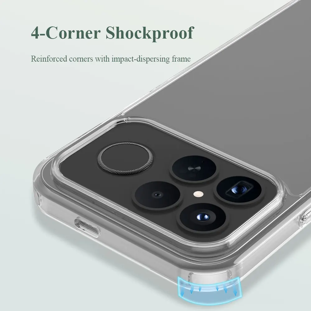 Lereach Für Poco X8 Pro Max F8 Ultra F8 Pro X7 Pro Transparente Kristall-Handyhülle TPU+Acryl Stoßfeste Schutzhülle – Detail 3