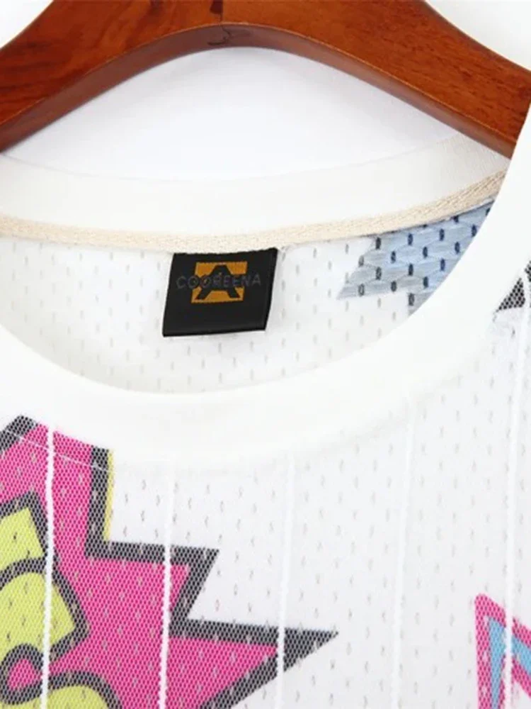 여름 여성 힙합 드레스 조수 브랜드 대형 가짜 투피스 메쉬 티셔츠 드레스 여성 레트로 헤드 샷 공주 드레스 GD296