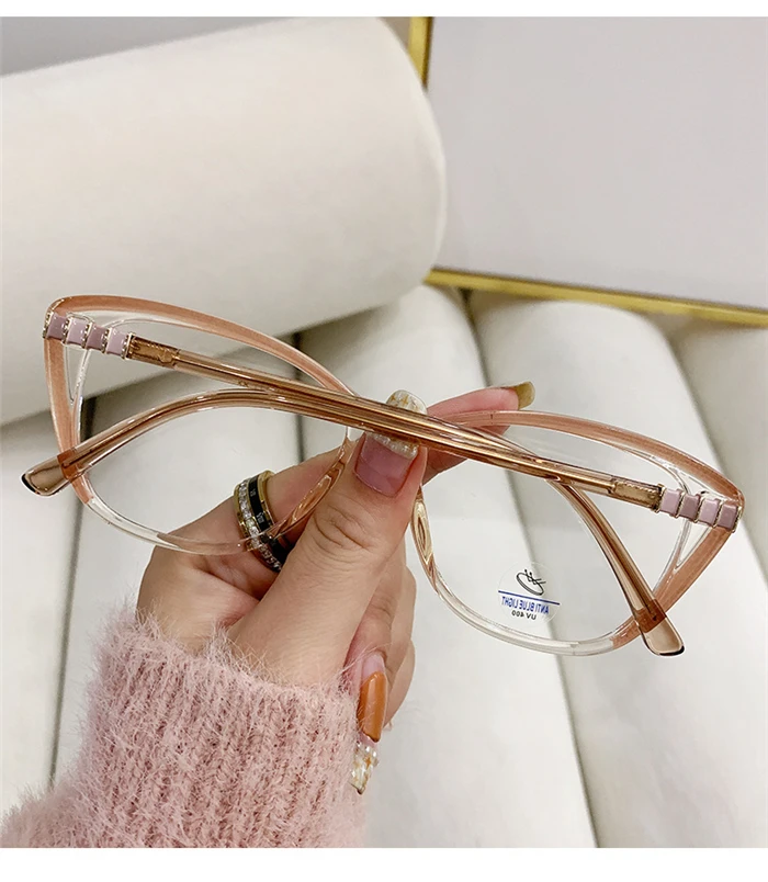 2026 Neue Blaulichtfilternde Cat-Eye-Korrekturbrille mit Zylinder aus TR90 – Trendige Myopie-Brille für Damen 0 -0,5 -0,75 bis -6,0 – Detail 10