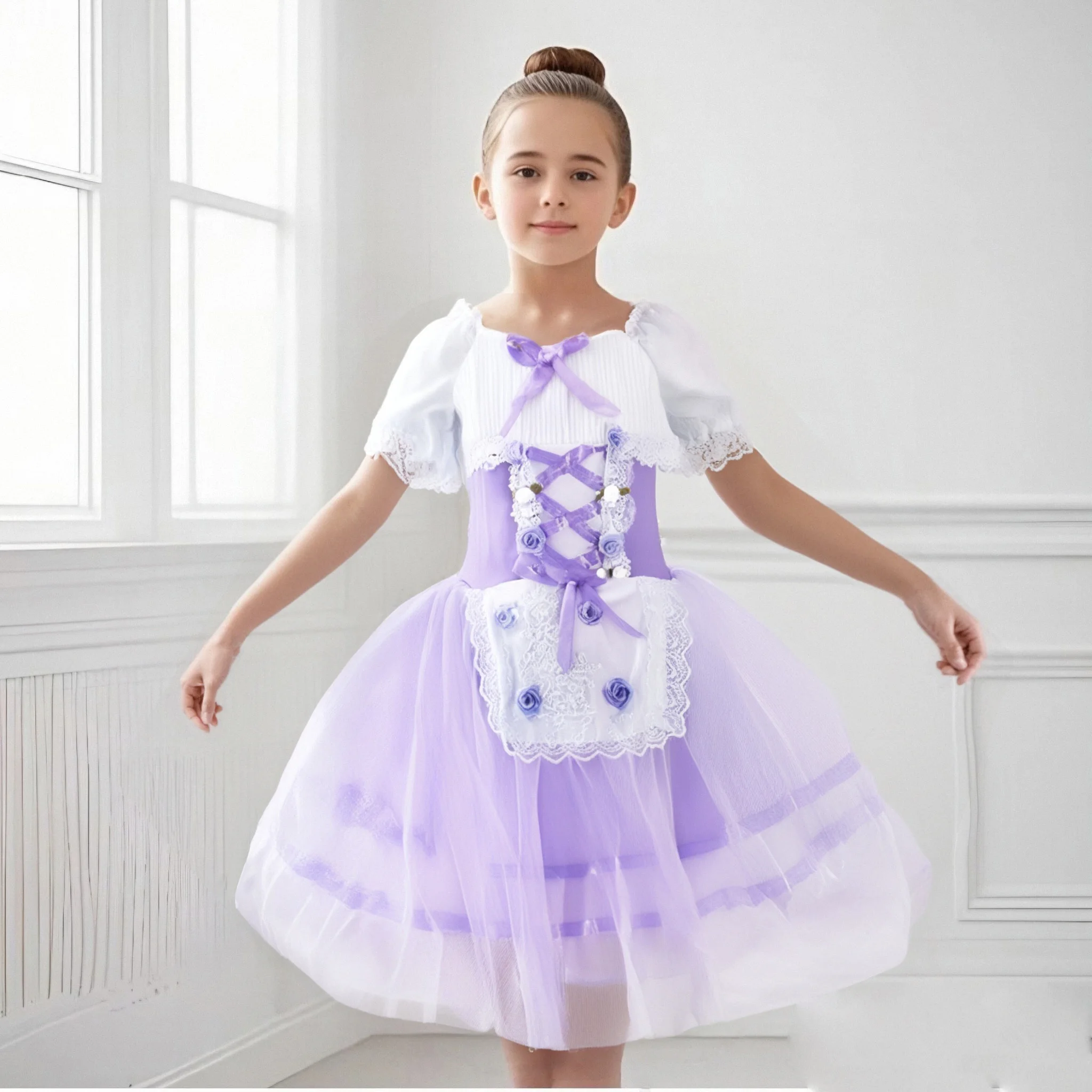 Jupe de Ballet pour enfants, robe de spectacle du lac des cygnes, longue robe de Ballet en velours, justaucorps de Ballet pour filles, robe de ballerine pour femmes