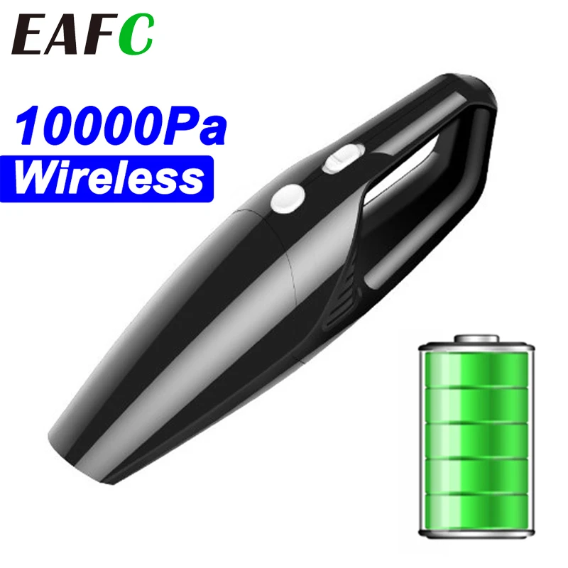 EAFC 10000Pa Car Vacuum Cleaner Portable Handheld Auto Mini Vacuum Cleaner Robot 120W Powerful Wet/Dry Dual-use Cleaning Tool