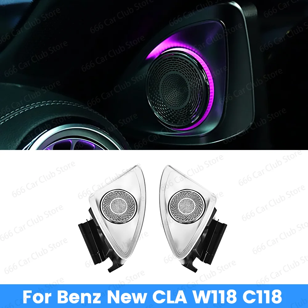 New 64 Color 4D Rotate Speaker For Mercedes Benz W118 CLA Car Interior Decorative Lights 4D High Pitch Speaker Refit