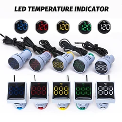 New 22mm Round and Square Mini LED Light Display Thermometer Display Digital Temperature  Indicator AC 50-380V 220V -20-120'C