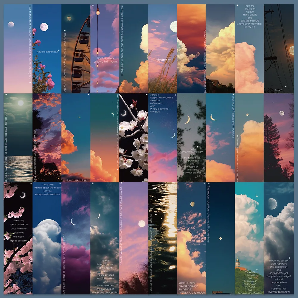 30 Bookmarks with Advanced Reading Label Cards for Students to Decorate Bookmarks with DIY Fresh Scenery