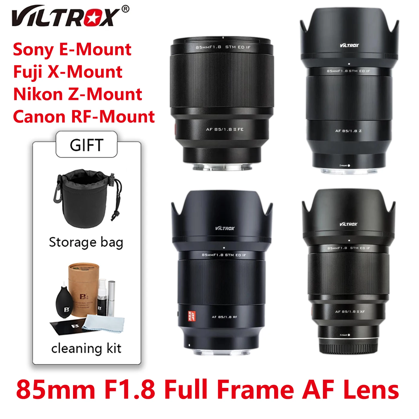 

VILTROX 85mm II F1.8 Nikon Z Fuji X Sony E Lens Full Frame Portrait Auto Focus Lens for Fujifilm X Nikon Lens Mount Camera Lense