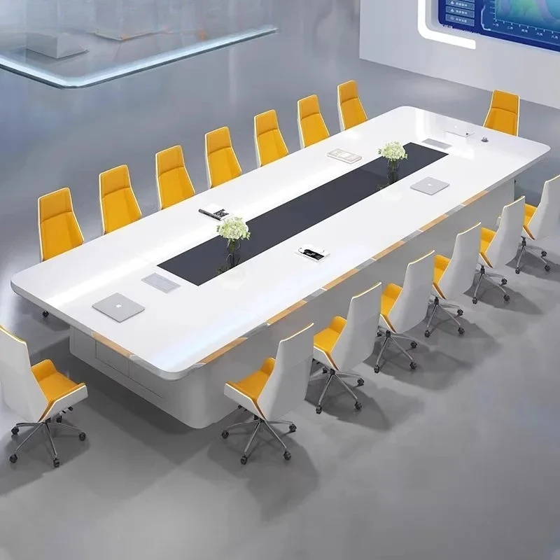 B White paint advanced conference table large technology negotiation table