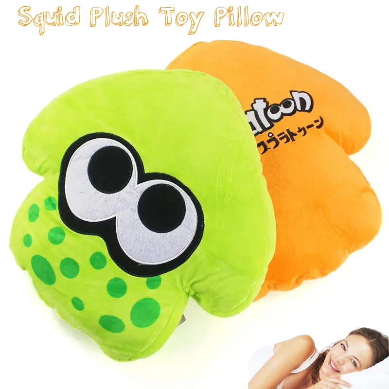 Splatoon Inkling Anime Kawaii Animal Pollow 33cm Orange Green Cushion Plush Peluche Soft Stuffed Cartoon Toys Dolls Kids Gift