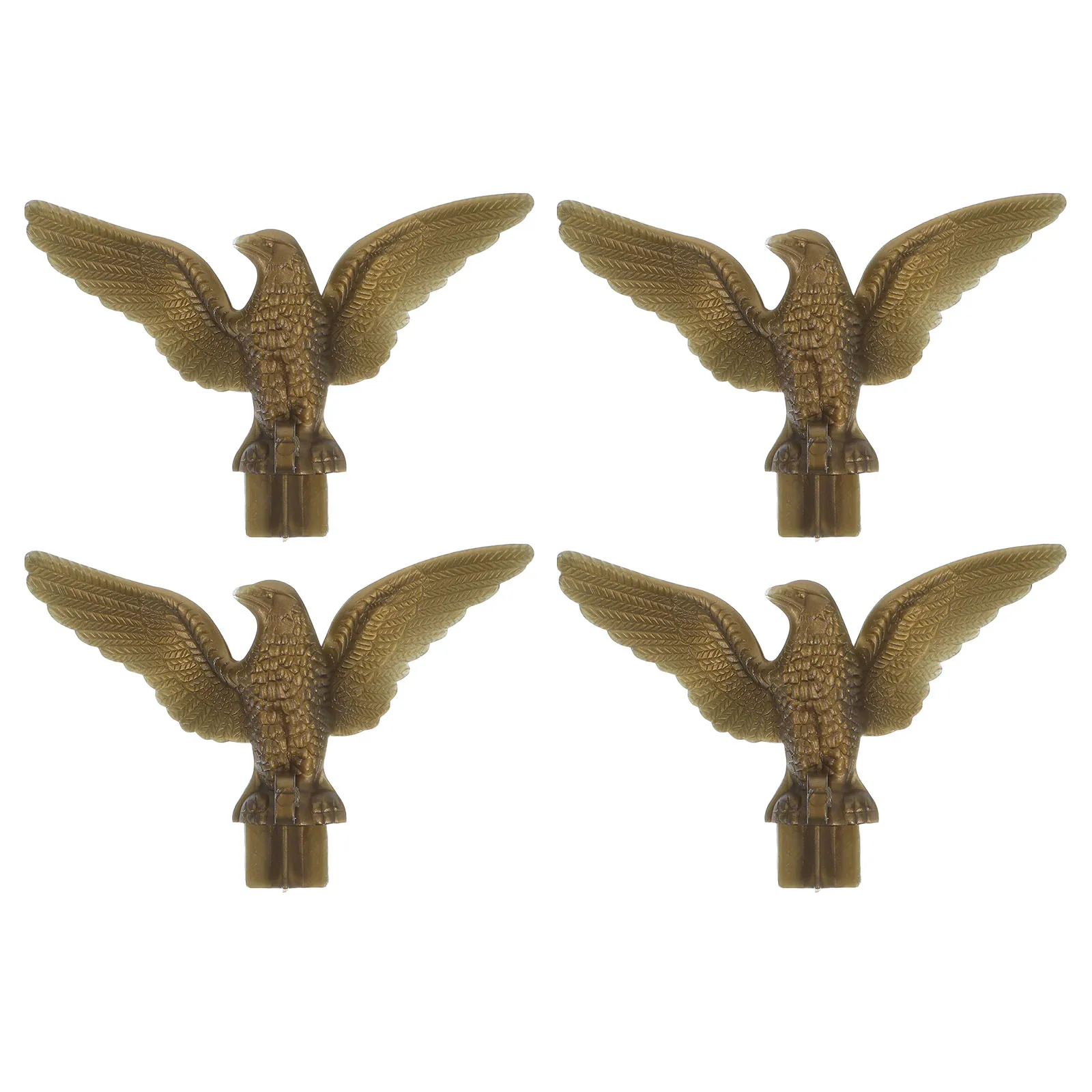 

4 Pcs Flagpole Head Eagle Accessories Outdoor Topper Ornament Ornaments Plastic Replacement for Tube Diagonal Insertion