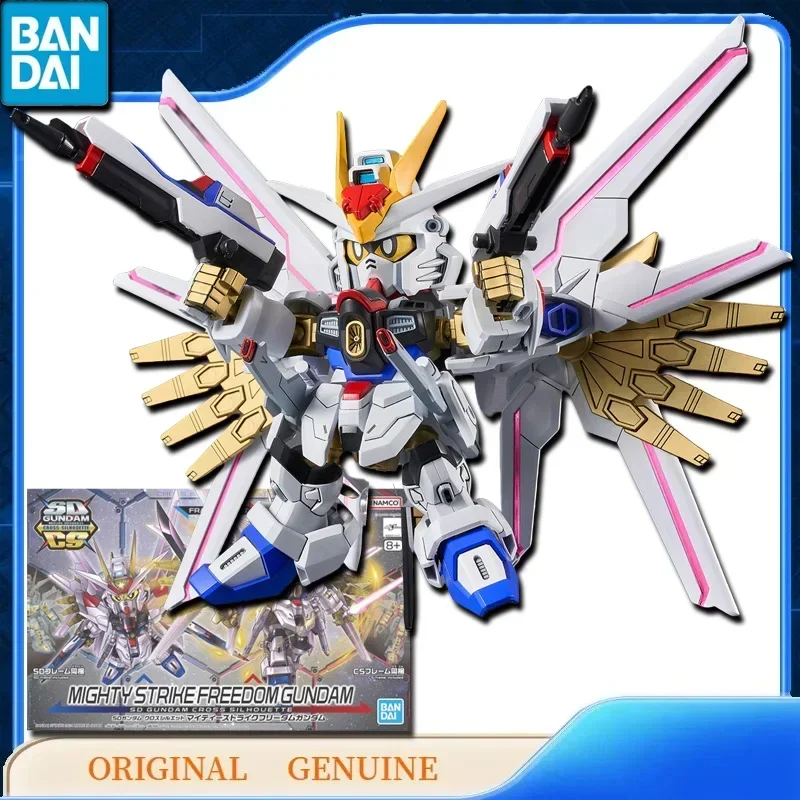 Bandai Original Genuine SDCS MIGHTY STRIKE FREEDOM GUNDAM Anime Action Figures Toys Kids Gift Assembly Model Ornaments