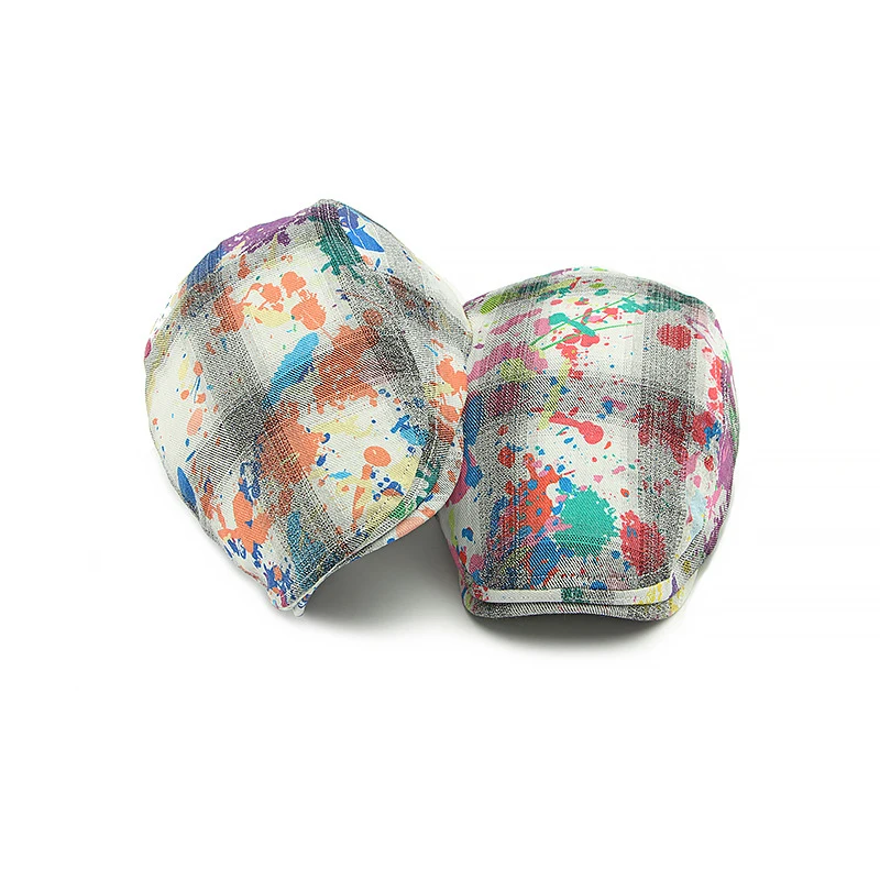 Boina colorida Doodle para hombre, novedad de verano, estilo Y2k, sombrero con personalidad para niñas, sombrero gótico Retro con protección solar, sombrero transpirable para mujer