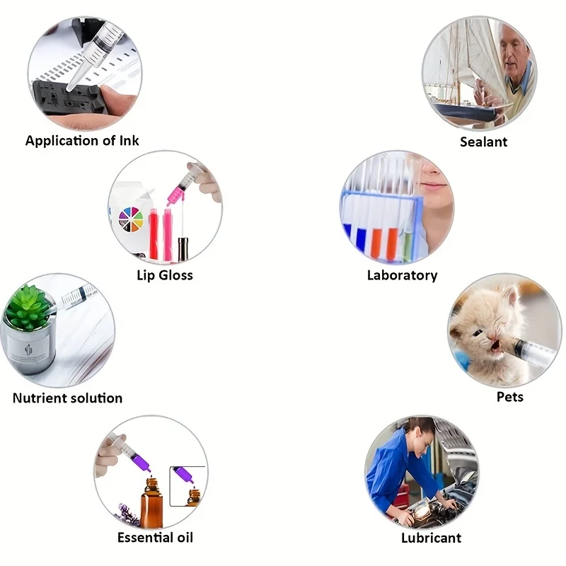خمسة محاقن بلاستيكية سعة 10 مل، أداة حقنة قياس السائل، مختومة بشكل فردي، للاستخدام في مختبرات العلوم، قياس السوائل، التغذية