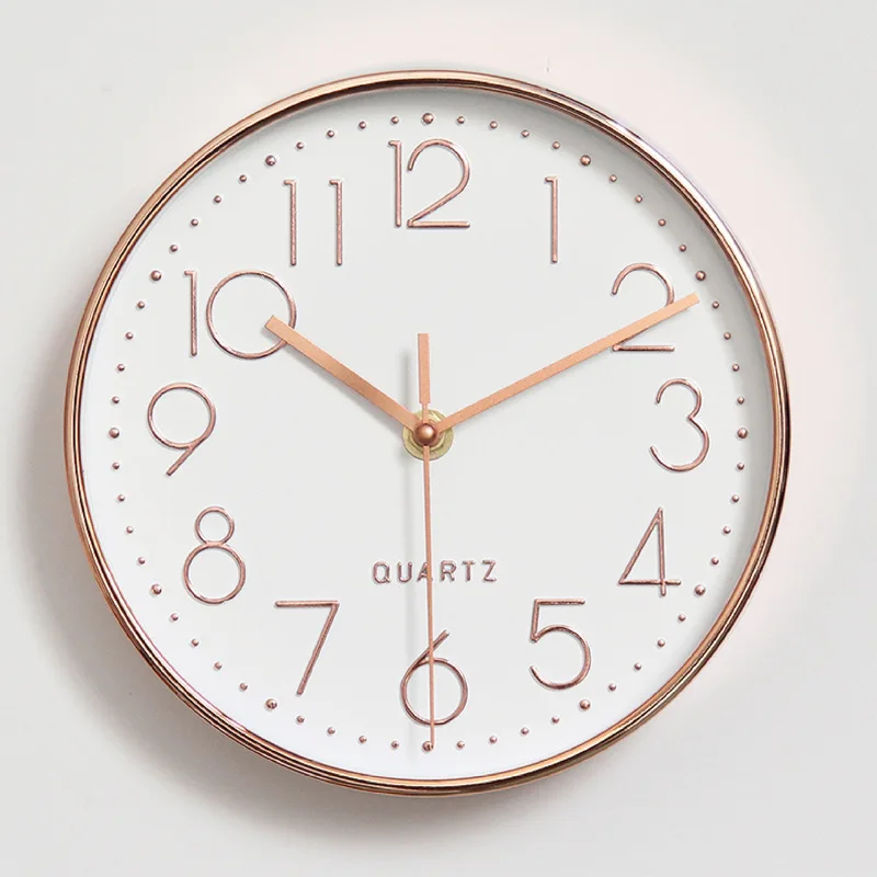 Wall Clock Simple Living Room Quartz Clock Creative Silent Household 3D Number Decor Nordic