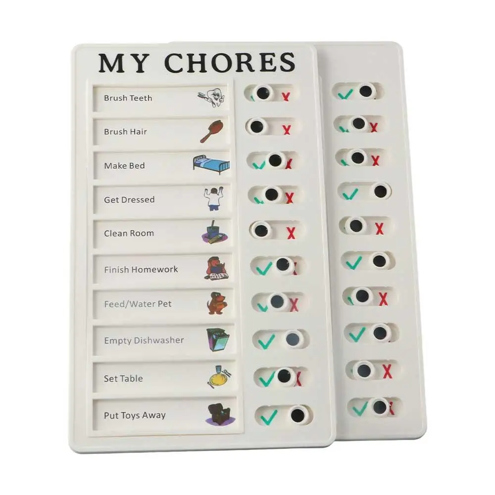 To Do List Reminder  Board Children's Self-discipline Punch Card Memo Plastic Board Chore Chart Student Message Checklist