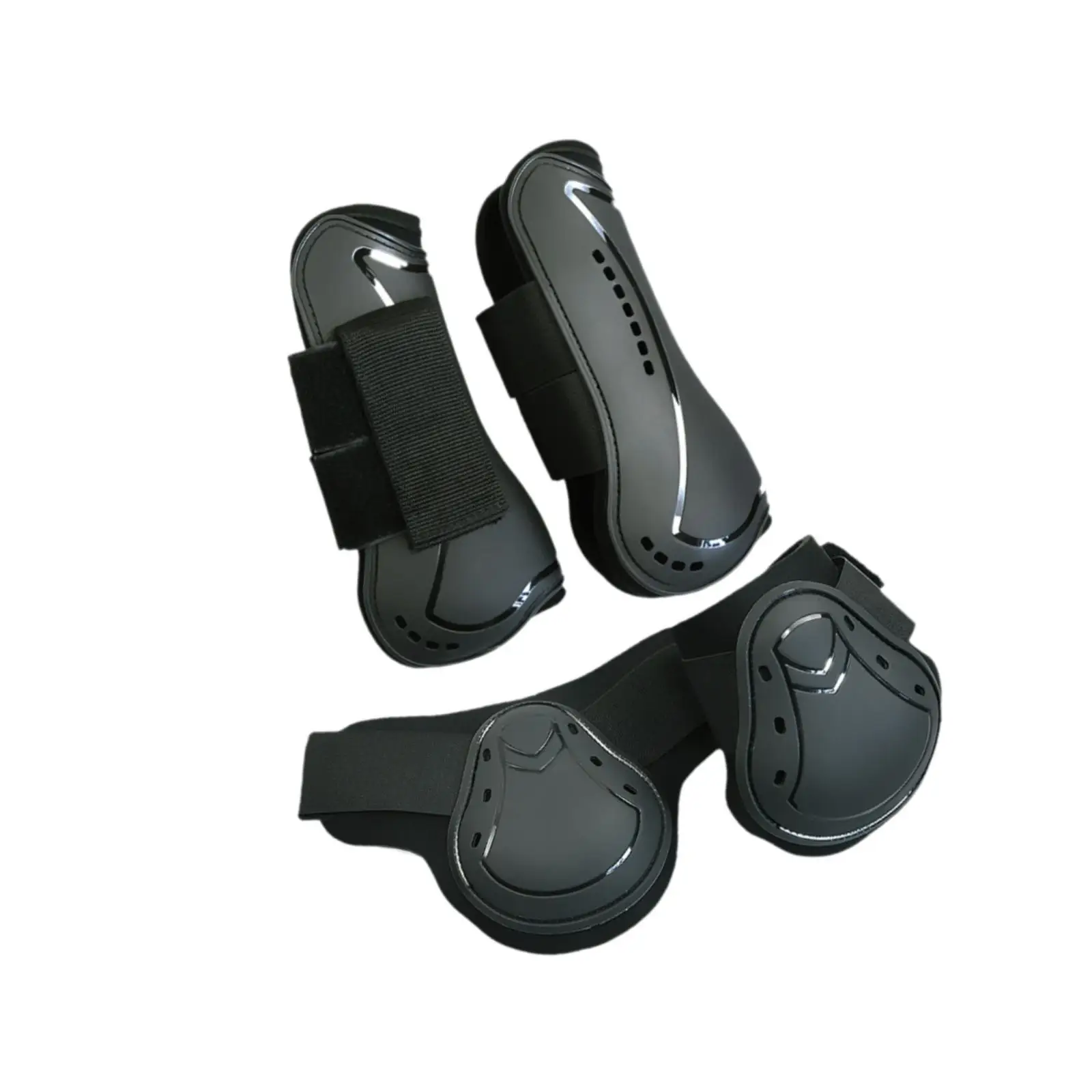 Equestrian Tendon Training Boots Set Flexible PU Safety Gear Outdoor Horse Protection for Jumping Horses