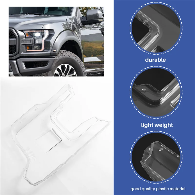 

AT82-Headlight Cover For Ford F150 2019 2020 Lamp Shade Headlight Lens For Ford Transparent Lens Cover Right