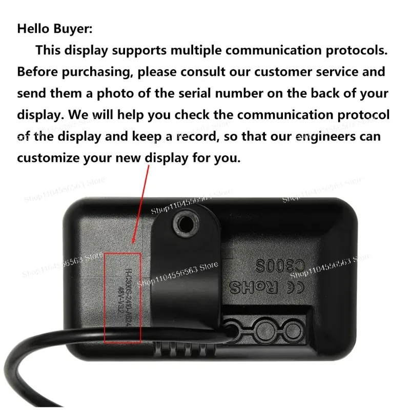 

C300S Ebike LCD Display - 5-Pin 36V/48V Speed Controller Panel (Fits MTB/Electric Scooters)