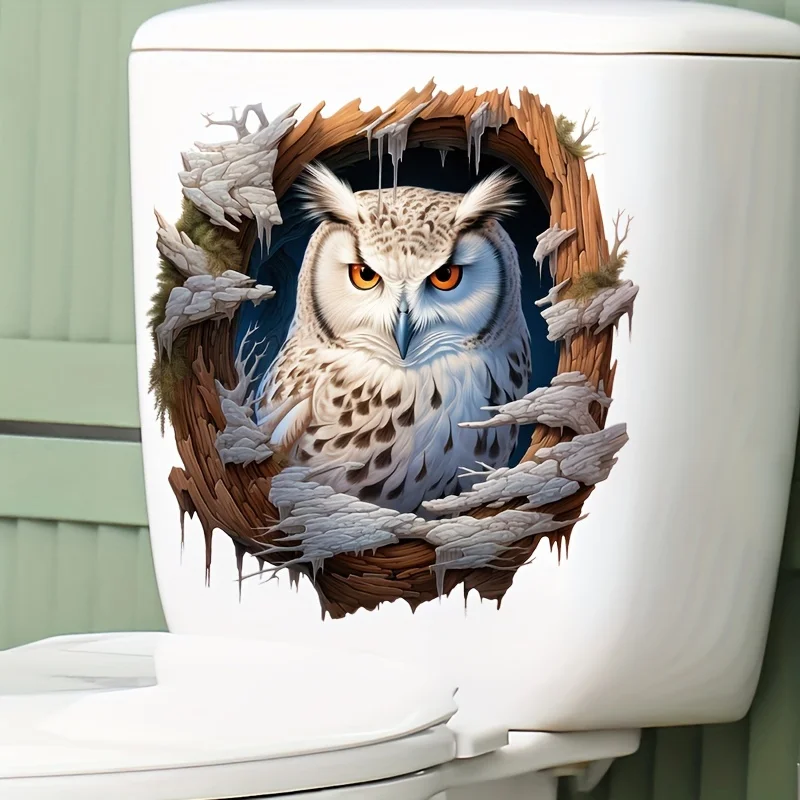 

Interesting Owl Toilet Stickers Diy Self-Adhesive Toilet Lid Decals For Bathroom Restroom Fashion Waterproof Decorations M769