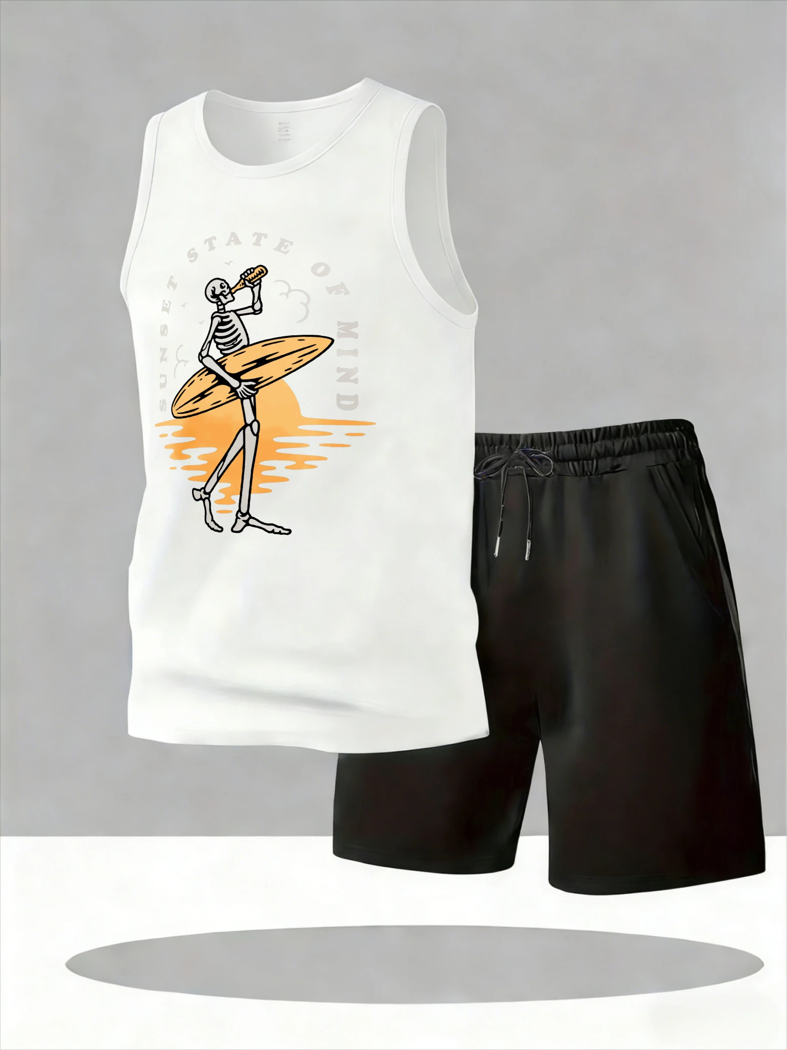 

Men's Tank Top Sets 2026 Summer Quick drying drip clothing crewneck seaside clothing set sports oversize Breathable running