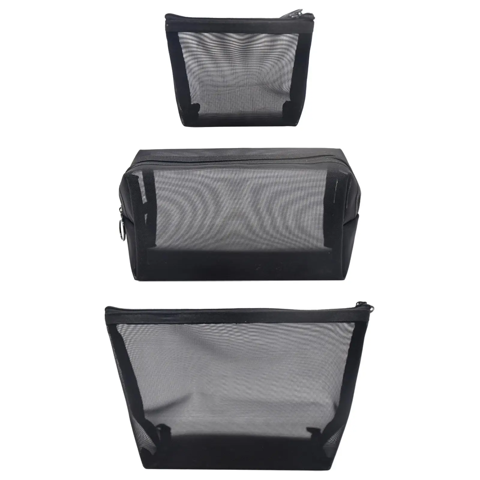 3Pcs Mesh Travel Makeup Bags Toiletry Bag for Hair Accessories Cosmetics image 3