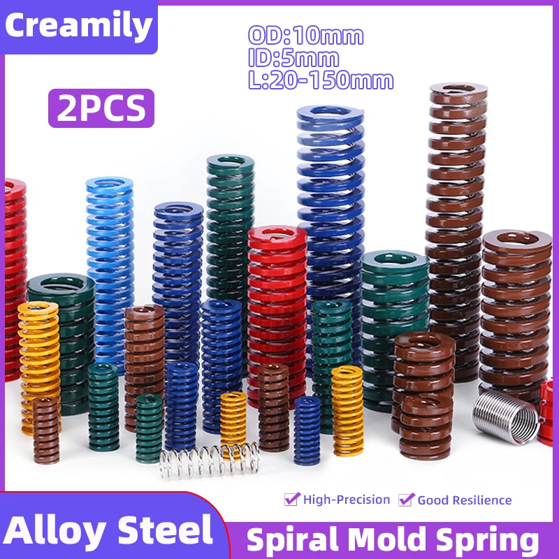 

Creamily 2Pcs/Lot Mold Spring Compression Spring Loading Die Springs Outer Diameter 10mm Inner Diameter 5mm Length 20-150mm