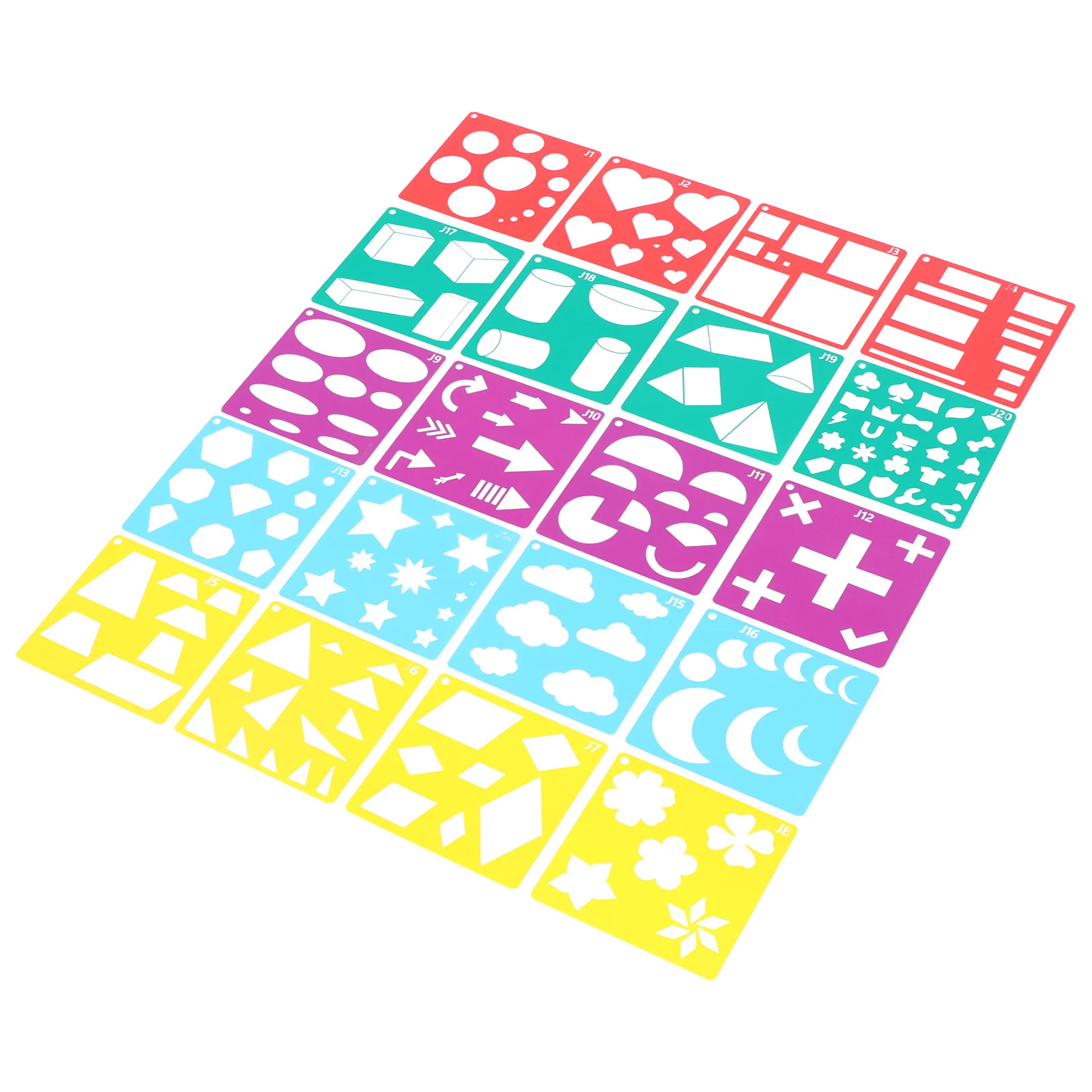 مجموعة واحدة من استنسل الشكل الهندسي، قوالب رسم متينة للاستخدام على المدى الطويل في المشاريع الفنية، استنسل الشكل الهندسي #2