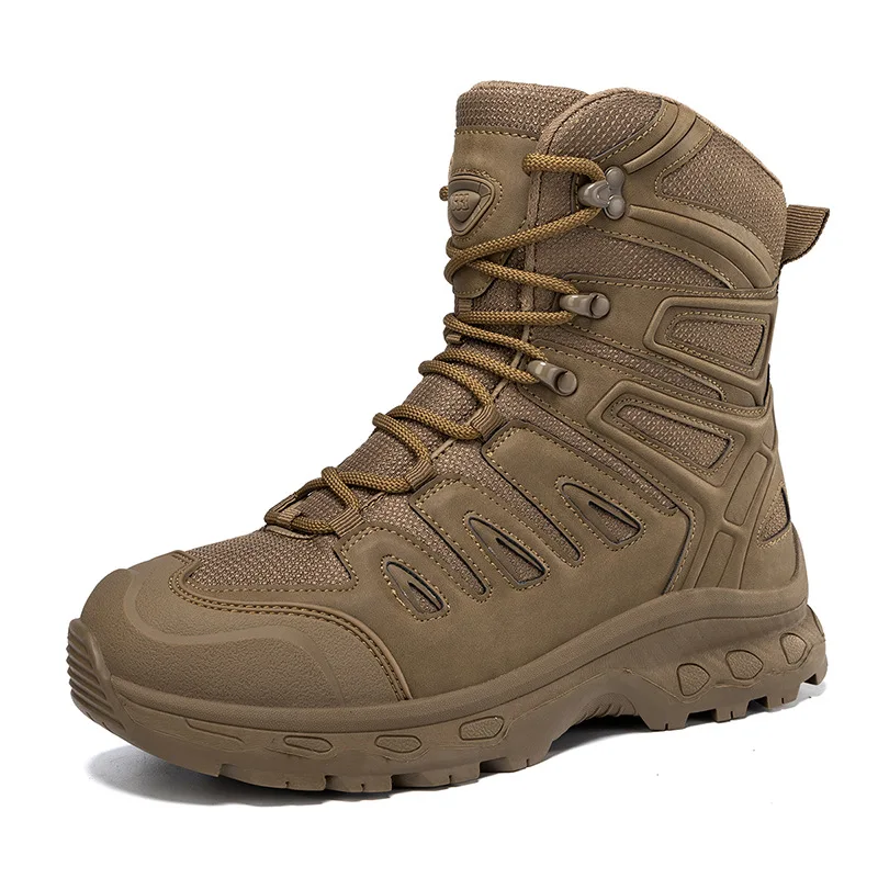 

CHRLCK Outdoor Hiking Boots Male Tactical Boots High Top Desert Boots Men Durable Training Trekking Climbing Shoes Sports