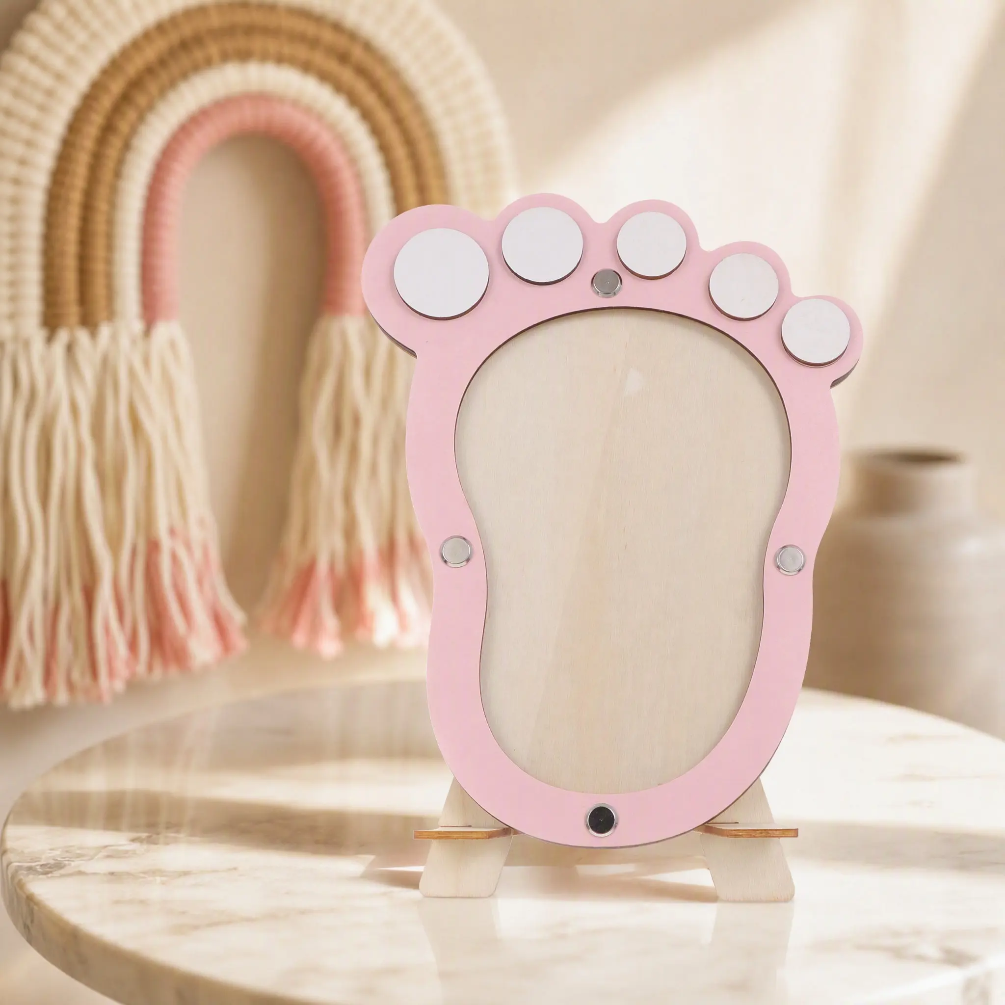 1Pcs Footprint Photo Frame Baby Growth Record Frame Newborn First Year Milestones Step Tooth Photo Moments Holder