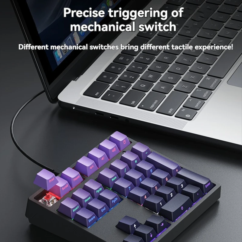 Teclado numérico A35 con cable monomodo 34 teclas RGB Mini teclado de oficina accesorios para juegos teclados mecánicos digitales regalos