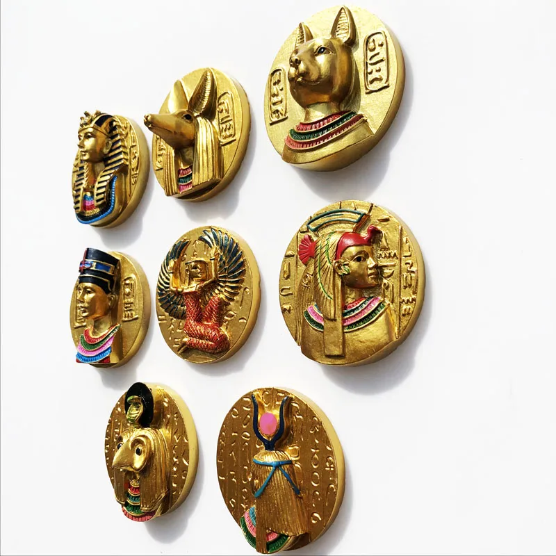 Egyptian Myths and Legends Anubis Fridge Magnets Tourist Souvenirs Egypt Decorative Refrigerator Stickers 3d Resin Crafts Gifts