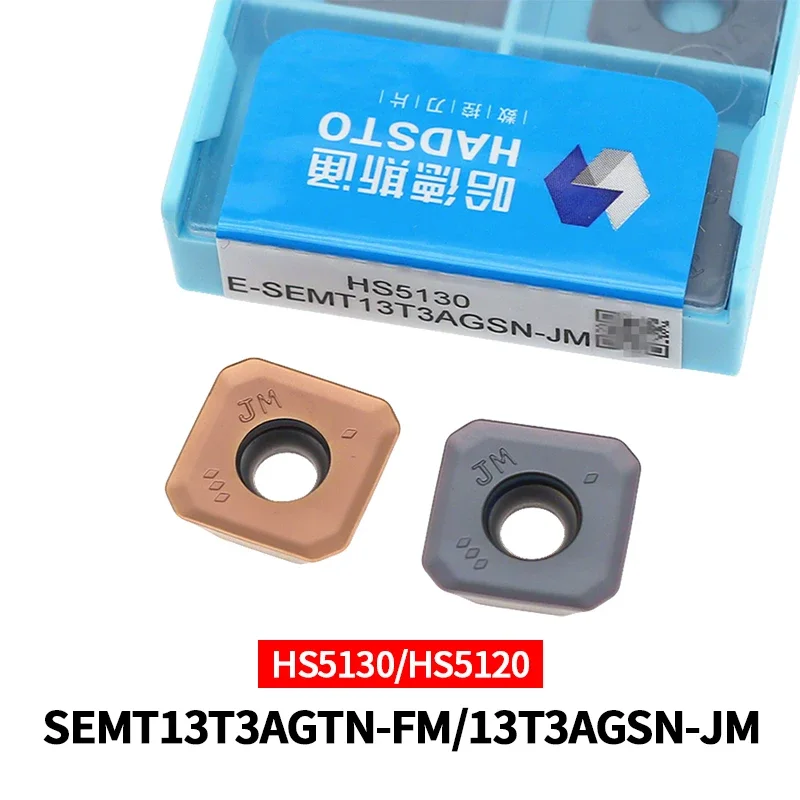 

10pcs HADSTO Original Carbide Inserts SEMT13T3AGSN-JM SEMT13T3AGTN-FM HS5130 HS5120 Milling Tools for Stainless Steel and Steel