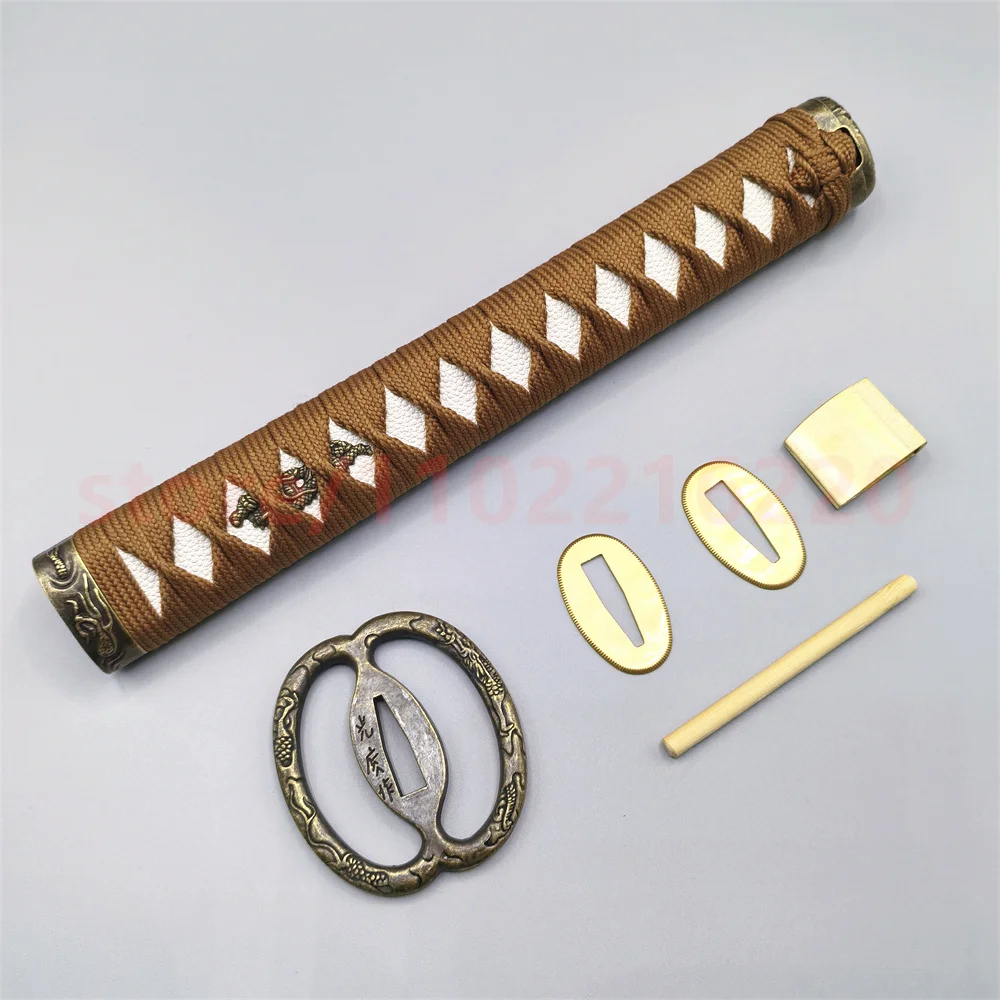 

Запчасти для катаны, сплав, защита для рук Tsuba, ручка Tsuka, ручка, латунь, Habaki Seppa для японского настоящего японского самурая, фитинги для меча, новинка