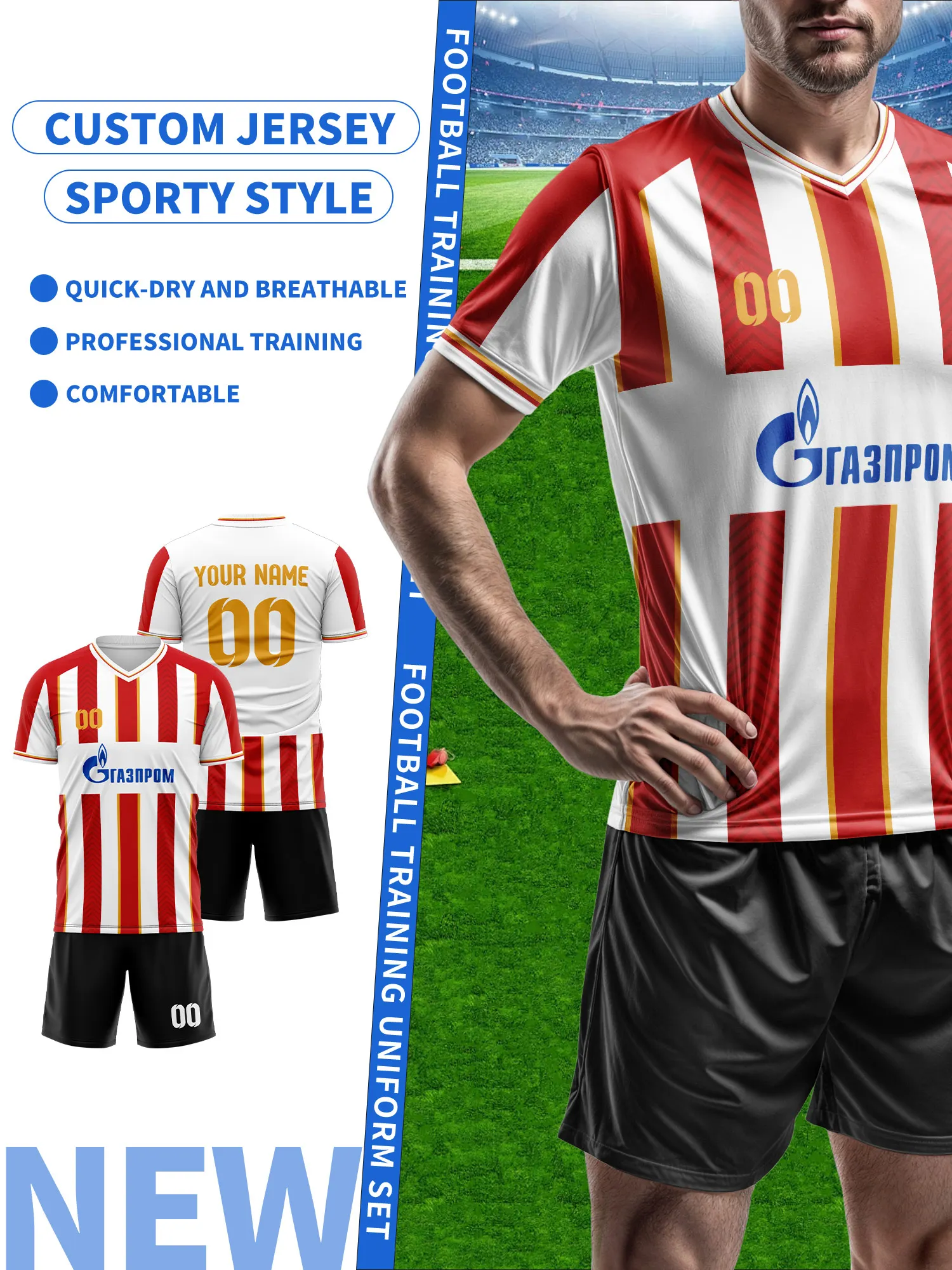 

Создайте свой собственный футбольный джерси | Индивидуальное имя и номер | Дышащая футболка для тренировок по футболу, легкая футбольная майка на заказ