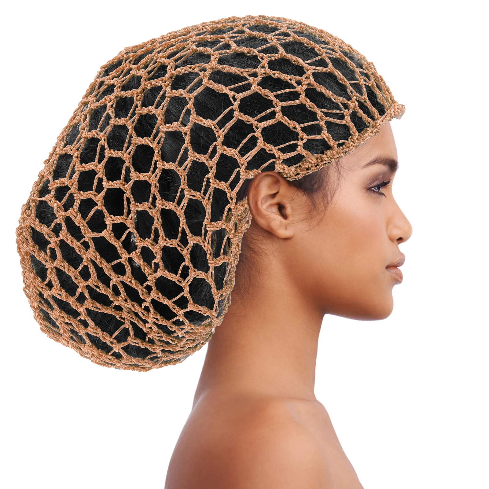 

2Pcs Long Mesh Crochet Hair Nets Women Home Salon Cover Elastic Practical Gift for Curly Braids Long Mesh Hair Net