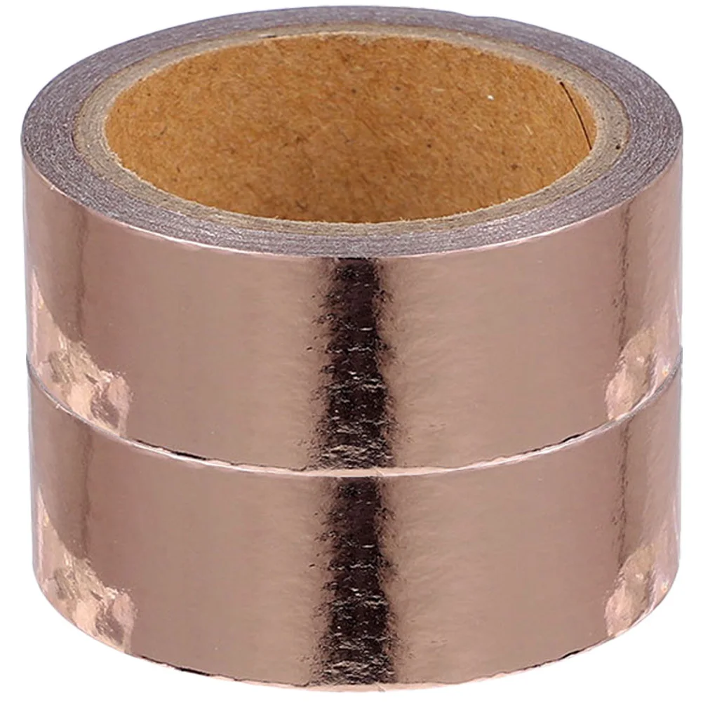 

2 Rolls Metallic Foil Paper Tape DIY Decorative Multi-Use Adhesive Tape for Scrapbooking Crafting Gift Wrapping Journal
