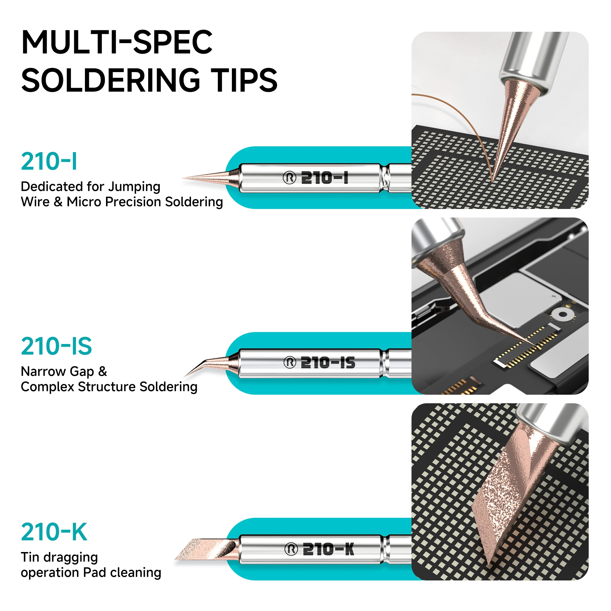 RF4 T210 Soldering Tip, Suitable for T210 Soldering Stations (Universally Compatible)