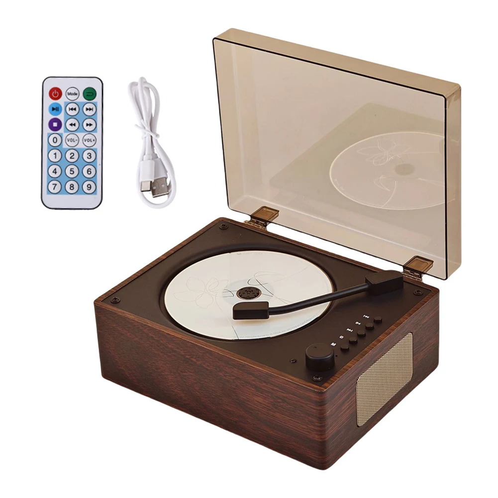 Shunmaii CD10 Retro-CD-Player aus Holz, Bluetooth, wiederaufladbar, kabelloser CD-Player, 3,5 mm AUX, verlustfreie Wiedergabe, CD-Musik-Player, 3000 mAh 4