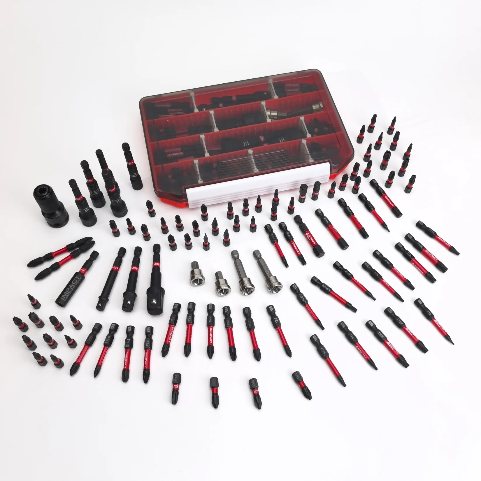 99-delige batchkopset, sterke hoes, zeshoekig kruis, pruimenbloesem zwart, slagvast S2. zeskantige dopsleutelset