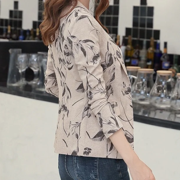 Long Blazers Woman Vintage Vintage Plaid Outerwear Streetwear Trend Patchwork Knitted Lapel Elegant Solid Color Outerwear