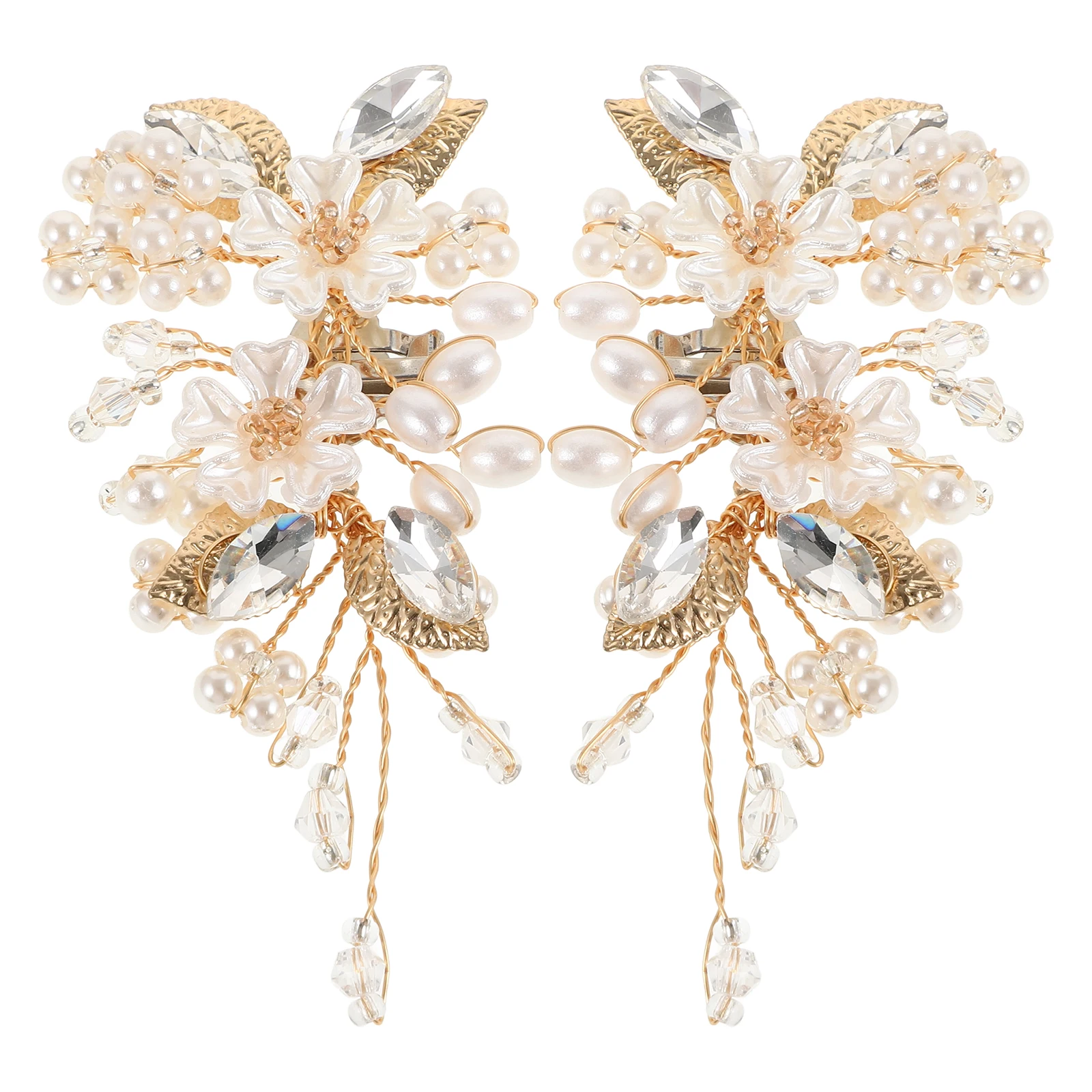 Clips de flores de perlas, accesorios nupciales para boda, decoraciones decorativas, adornos de perlas falsas, hebillas para tacones de tacón, 2 uds.