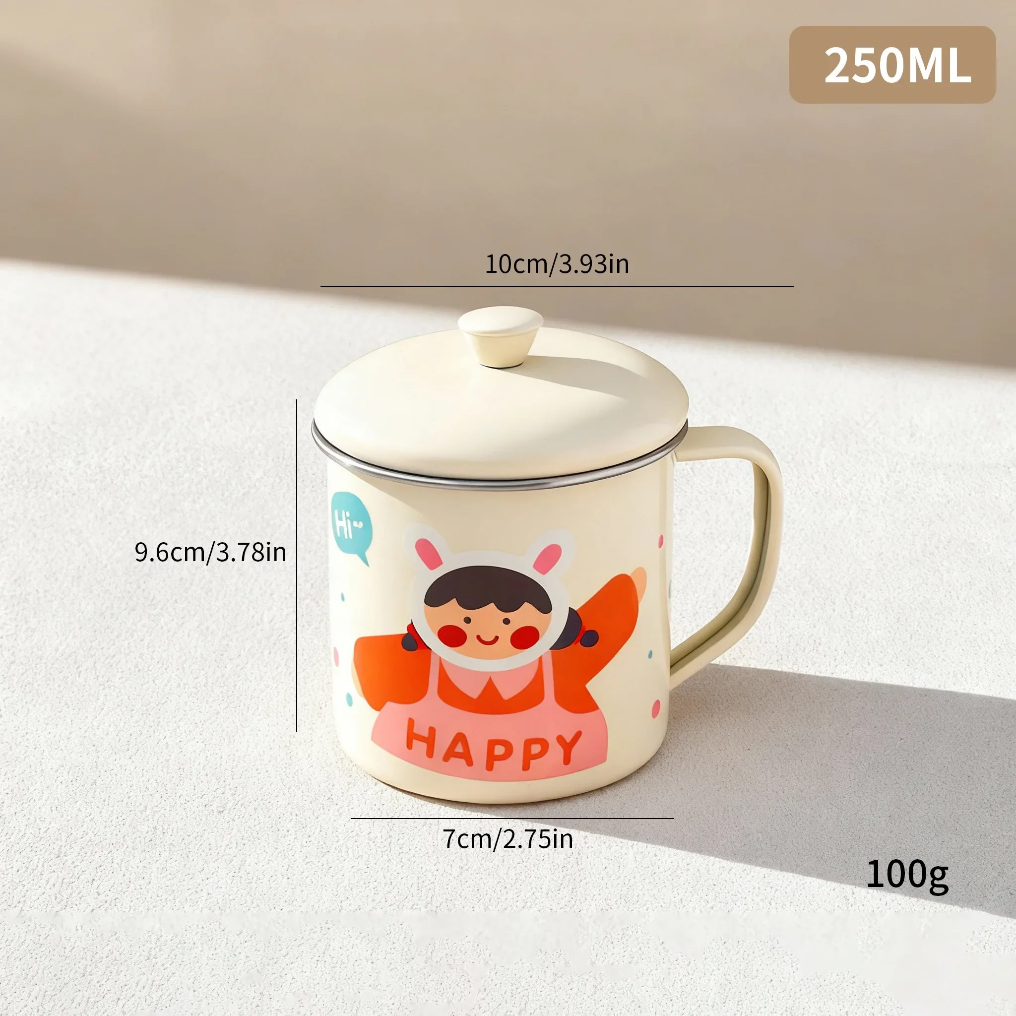 Mini schattige kindermok 316 roestvrijstalen waterbeker voor kinderen, duurzame anti-verbrandingsmok voor melk en koffie, tumbler met deksel en handvat