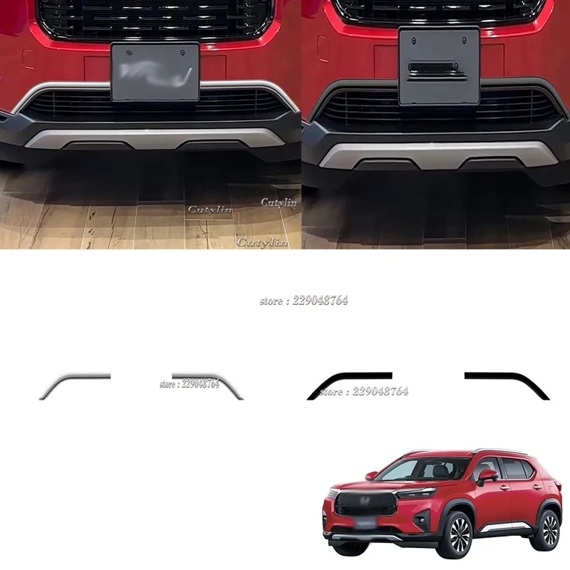 

For HONDA WR-V WRV 2024 2025 ABS Black Front Bumper Lower Middle Net Mesh Grille Grill Around Cover Trim Exterior Car styling Cu