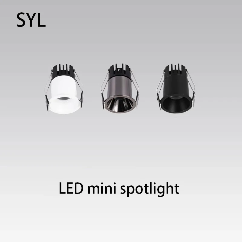 

Светодиодные прожекторы Мини Узкая рамка Встраиваемый точечный светильник Маленький размер Потолочный светильник Отверстие 35 45 55 мм COB Foco Для дома Отель Крытый