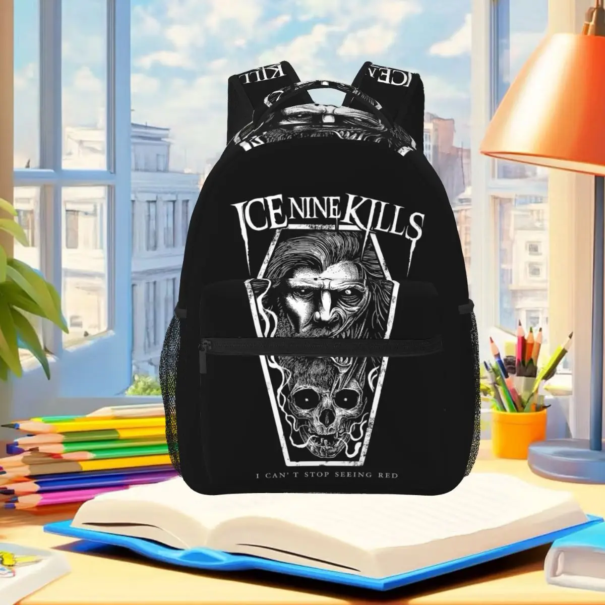 Michele Nolli Ice Nine Kills Backpack Student Boys Girls BookBag Children School Bag Laptop Shoulder Bags for Men Women